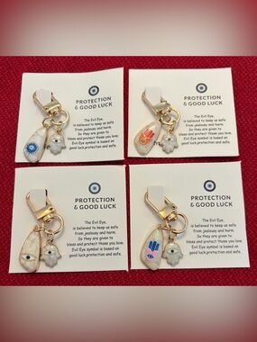 Protection & Good Luck Hamsa and Evil Eye Keychain/Zipper Pull/Bag Charm